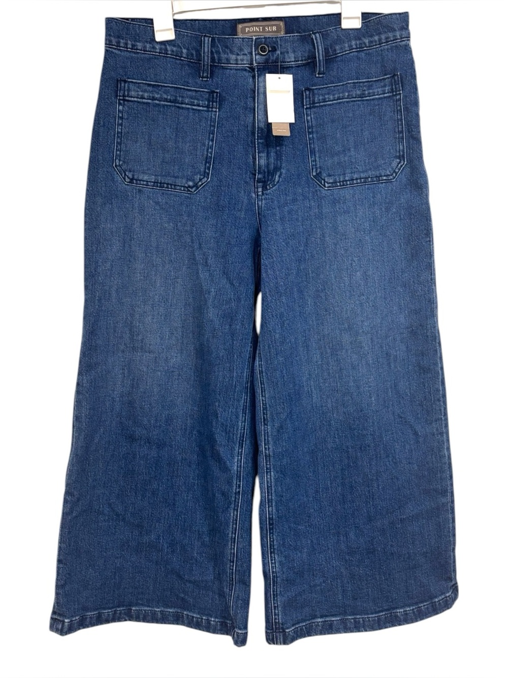 Point Sur J Crew NWT Denim Wide Leg Crop Jeans Womens Size 32